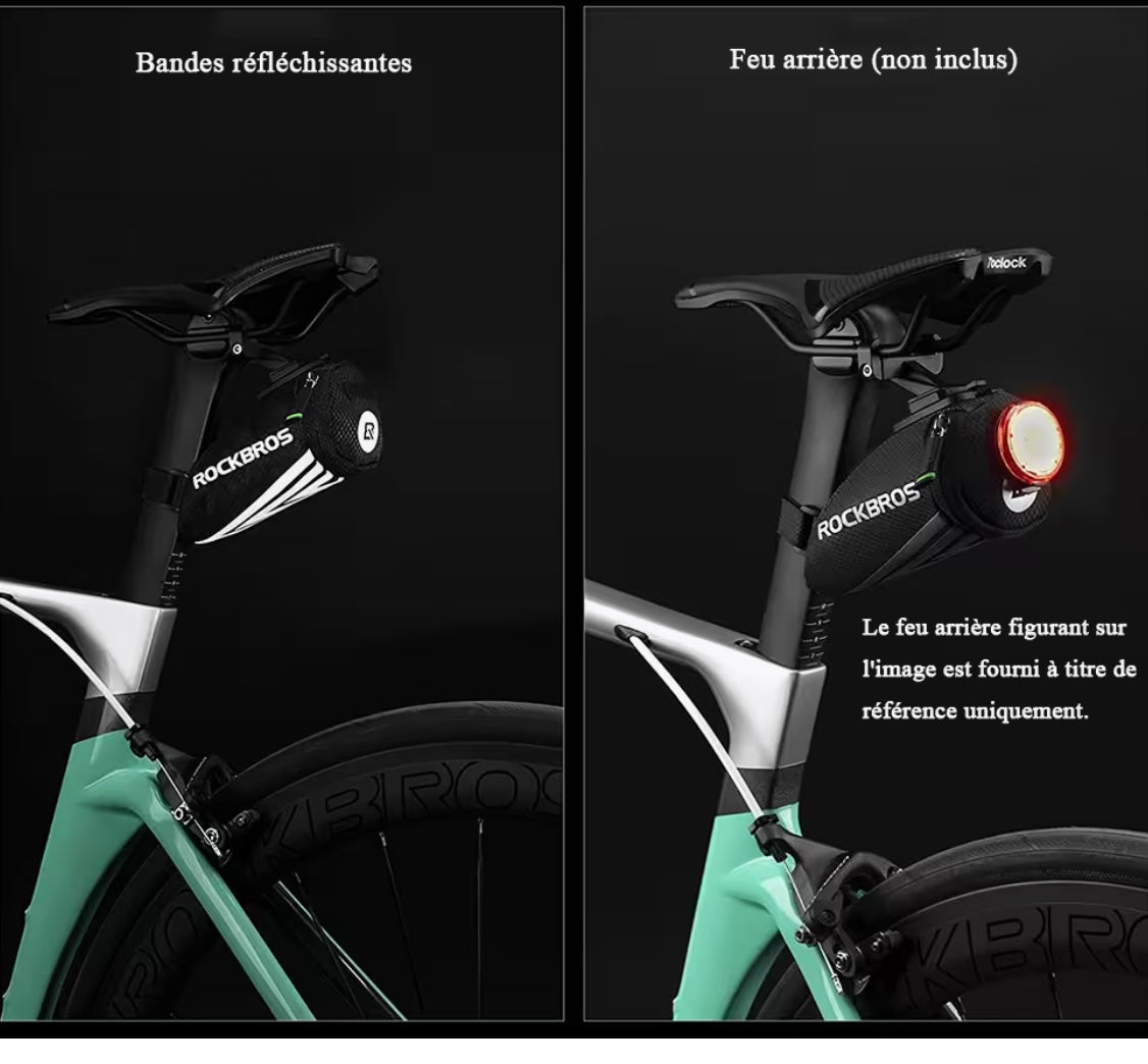 ROCKBROS
Sacoche de Selle de Bicyclette Arrière Mini 0,5L Sac de cyclisme Nylon Noir avec